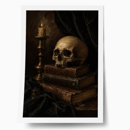 Poster VINTAGE DARK ACADEMIA SKULL 4 - 