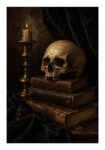 Poster VINTAGE DARK ACADEMIA SKULL 4