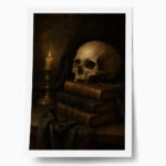 Poster VINTAGE DARK ACADEMIA SKULL
