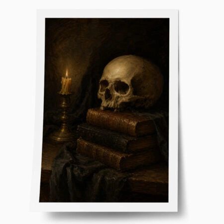 Poster VINTAGE DARK ACADEMIA SKULL - 