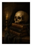 Poster VINTAGE DARK ACADEMIA SKULL