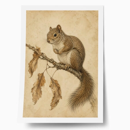 Poster VINTAGE DARK ACADEMIA SQUIRREL - 