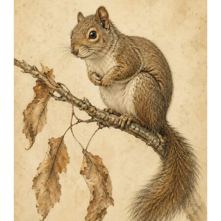 Poster VINTAGE DARK ACADEMIA SQUIRREL -  Sticky 2