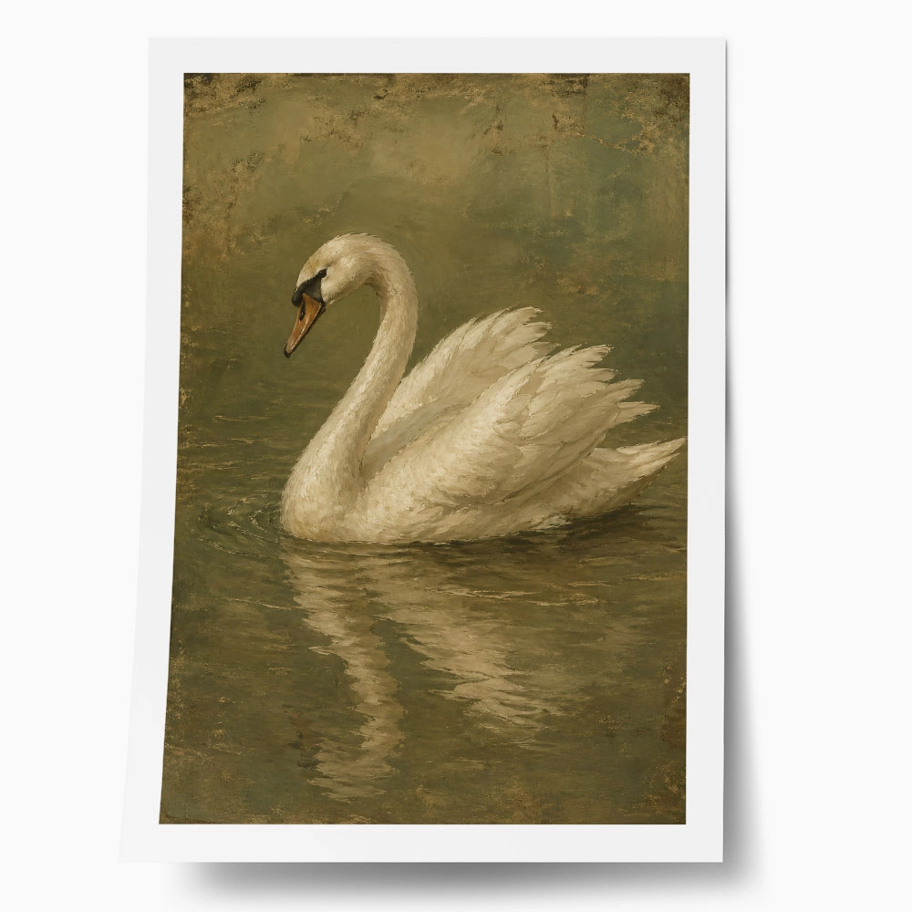 Poster VINTAGE DARK ACADEMIA SWAN 3