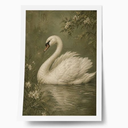 Poster VINTAGE DARK ACADEMIA SWAN 4 - 
