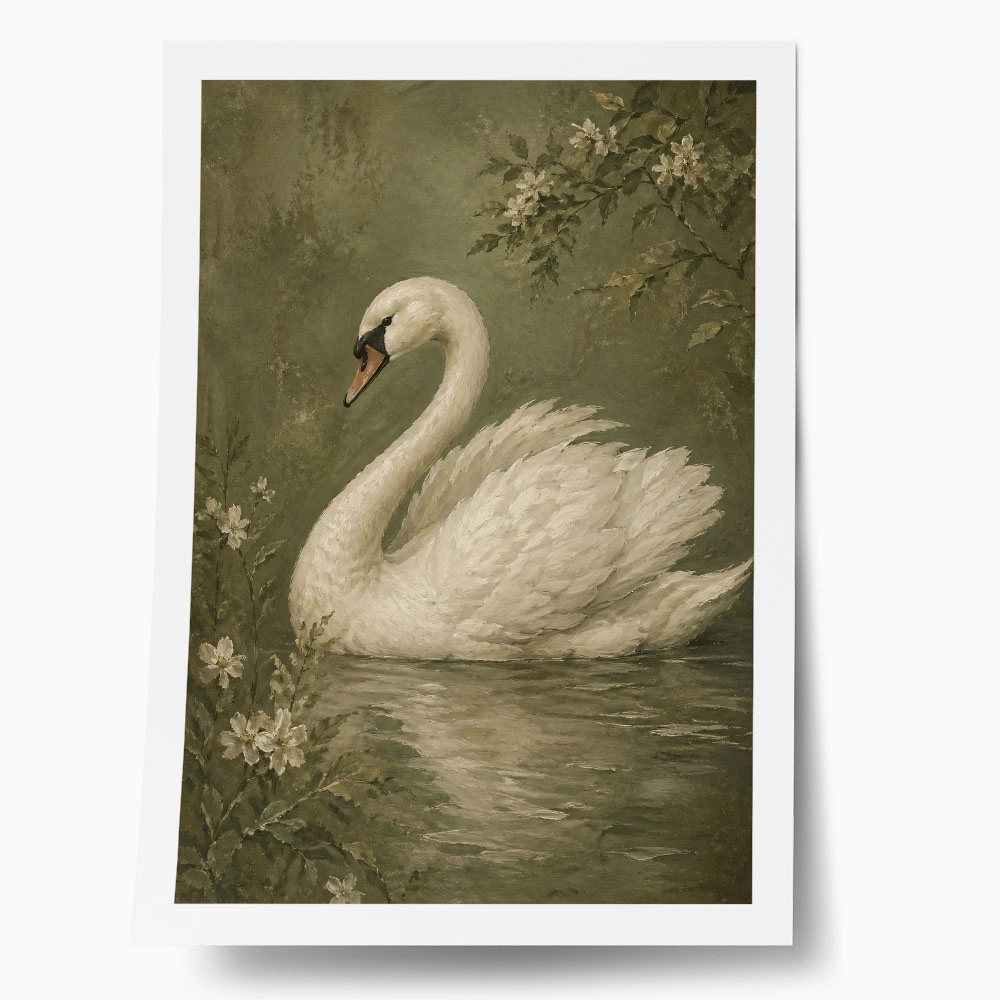 Poster VINTAGE DARK ACADEMIA SWAN 4