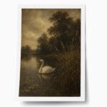 Poster VINTAGE DARK ACADEMIA SWAN