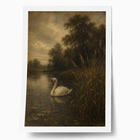 Poster VINTAGE DARK ACADEMIA SWAN - 