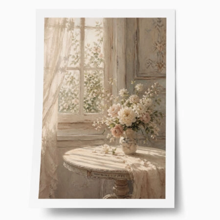 Poster VINTAGE DARK ACADEMIA VASE BY A WINDOW 2 - 