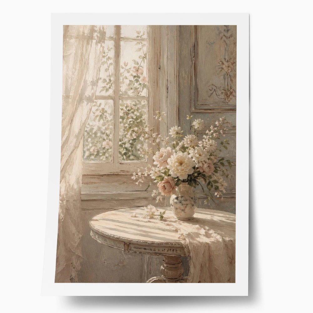 Poster VINTAGE DARK ACADEMIA VASE BY A WINDOW 2