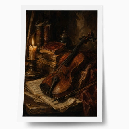 Poster VINTAGE DARK ACADEMIA VIOLIN - 