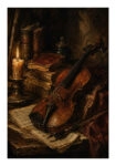 Poster VINTAGE DARK ACADEMIA VIOLIN