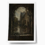 Poster VINTAGE DARK ACADEMIA WINDOW