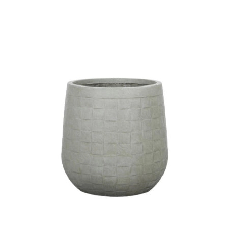 ΚΑΣΠΩ FIBERCLAY ΓΚΡΙ/ΛΑΔΙ ΣΤΡΟΓΓΥΛΟ ΜΟΤΙΒΟ ΠΛΕΓΜΑ LARGE - Φ44x44cm