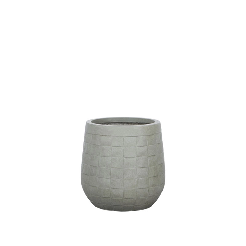 ΚΑΣΠΩ FIBERCLAY ΓΚΡΙ/ΛΑΔΙ ΣΤΡΟΓΓΥΛΟ ΜΟΤΙΒΟ ΠΛΕΓΜΑ MEDIUM - Φ33x33cm