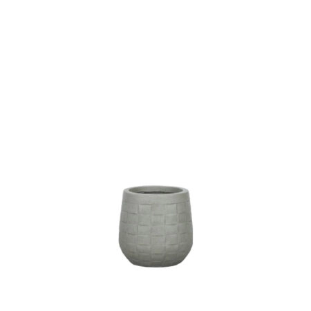 ΚΑΣΠΩ FIBERCLAY ΓΚΡΙ/ΛΑΔΙ ΣΤΡΟΓΓΥΛΟ ΜΟΤΙΒΟ ΠΛΕΓΜΑ SMALL - Φ23x23cm