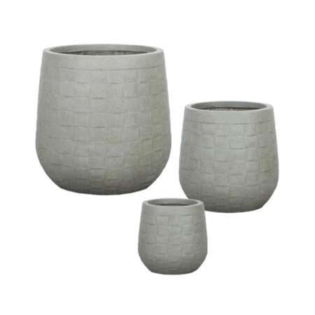 ΚΑΣΠΩ FIBERCLAY ΣΕΤ3 ΓΚΡΙ/ΛΑΔΙ ΣΤΡΟΓΓΥΛΟ ΜΟΤΙΒΟ ΠΛΕΓΜΑ - S:Φ23x23