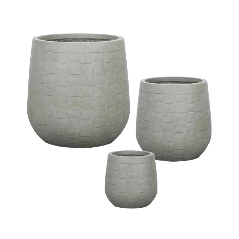 ΚΑΣΠΩ FIBERCLAY ΣΕΤ3 ΓΚΡΙ/ΛΑΔΙ ΣΤΡΟΓΓΥΛΟ ΜΟΤΙΒΟ ΠΛΕΓΜΑ - S:Φ23x23, M:Φ33x33, L:Φ44x44cm 30/ΠΑΛ