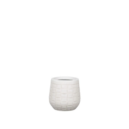 ΚΑΣΠΩ FIBERCLAY ΕΚΡΟΥ ΣΤΡΟΓΓΥΛΟ ΜΟΤΙΒΟ ΠΛΕΓΜΑ SMALL - Φ23x23cm