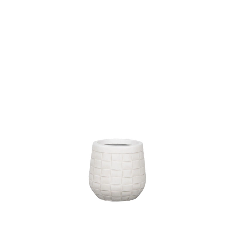 ΚΑΣΠΩ FIBERCLAY ΕΚΡΟΥ ΣΤΡΟΓΓΥΛΟ ΜΟΤΙΒΟ ΠΛΕΓΜΑ SMALL - Φ23x23cm