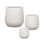 ΚΑΣΠΩ FIBERCLAY ΣΕΤ3 ΕΚΡΟΥ ΣΤΡΟΓΓΥΛΟ ΜΟΤΙΒΟ ΠΛΕΓΜΑ - S:Φ23x23, M:Φ33x33, L:Φ44x44cm 30/ΠΑΛ