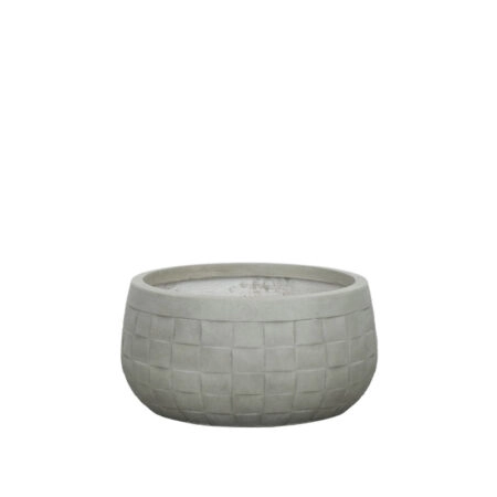ΚΑΣΠΩ FIBERCLAY ΓΚΡΙ/ΛΑΔΙ ΣΤΡΟΓΓΥΛΟ ΜΟΤΙΒΟ ΠΛΕΓΜΑ ΚΟΝΤΟ LARGE - Φ42x21cm
