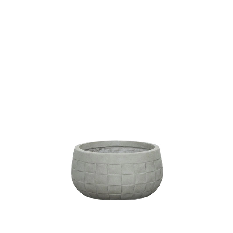 ΚΑΣΠΩ FIBERCLAY ΓΚΡΙ/ΛΑΔΙ ΣΤΡΟΓΓΥΛΟ ΜΟΤΙΒΟ ΠΛΕΓΜΑ ΚΟΝΤΟ MEDIUM - Φ32x16.5cm