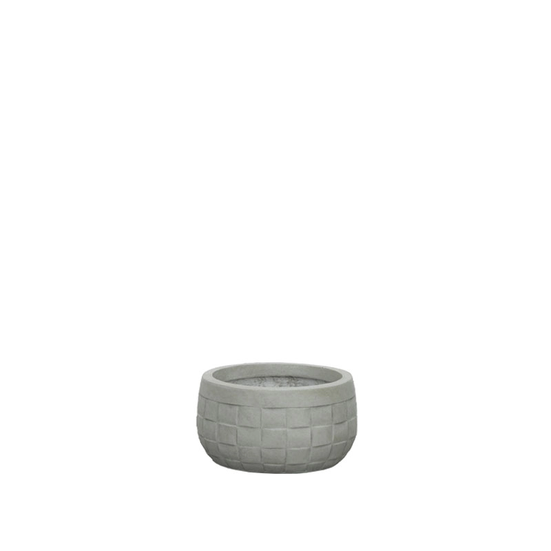 ΚΑΣΠΩ FIBERCLAY ΓΚΡΙ/ΛΑΔΙ ΣΤΡΟΓΓΥΛΟ ΜΟΤΙΒΟ ΠΛΕΓΜΑ ΚΟΝΤΟ SMALL - Φ24x13cm