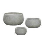 ΚΑΣΠΩ FIBERCLAY ΣΕΤ3 ΓΚΡΙ/ΛΑΔΙ ΣΤΡΟΓΓΥΛΟ ΜΟΤΙΒΟ ΠΛΕΓΜΑ ΚΟΝΤΟ - S:Φ24x13, M:Φ32x16.5, L:Φ42x21cm 60/ΠΑΛ