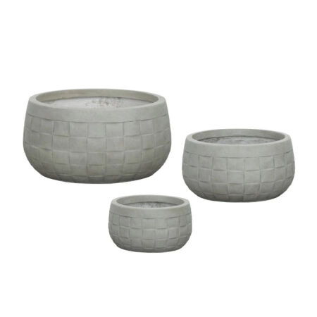ΚΑΣΠΩ FIBERCLAY ΣΕΤ3 ΓΚΡΙ/ΛΑΔΙ ΣΤΡΟΓΓΥΛΟ ΜΟΤΙΒΟ ΠΛΕΓΜΑ ΚΟΝΤΟ - S:Φ24x13