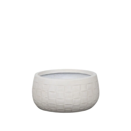 ΚΑΣΠΩ FIBERCLAY ΕΚΡΟΥ ΣΤΡΟΓΓΥΛΟ ΜΟΤΙΒΟ ΠΛΕΓΜΑ ΚΟΝΤΟ LARGE - Φ42x21cm