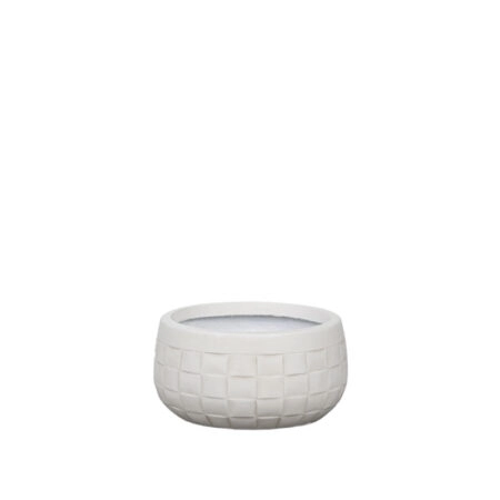 ΚΑΣΠΩ FIBERCLAY ΕΚΡΟΥ ΣΤΡΟΓΓΥΛΟ ΜΟΤΙΒΟ ΠΛΕΓΜΑ ΚΟΝΤΟ MEDIUM - Φ32x16.5cm