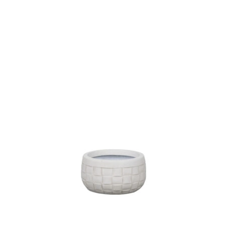 ΚΑΣΠΩ FIBERCLAY ΕΚΡΟΥ ΣΤΡΟΓΓΥΛΟ ΜΟΤΙΒΟ ΠΛΕΓΜΑ ΚΟΝΤΟ SMALL - Φ24x13cm