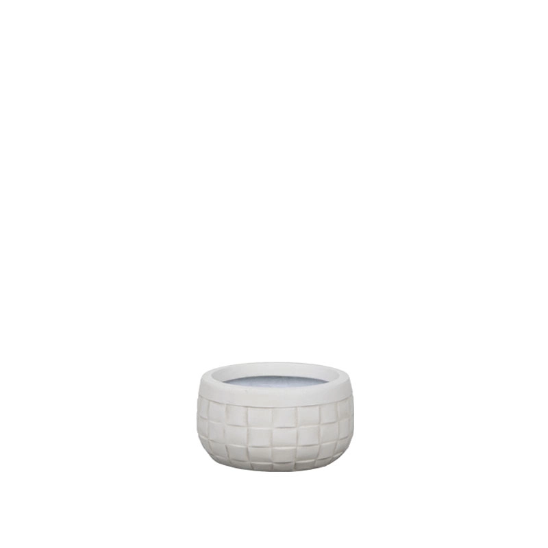 ΚΑΣΠΩ FIBERCLAY ΕΚΡΟΥ ΣΤΡΟΓΓΥΛΟ ΜΟΤΙΒΟ ΠΛΕΓΜΑ ΚΟΝΤΟ SMALL - Φ24x13cm