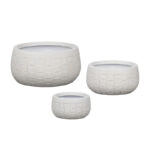 ΚΑΣΠΩ FIBERCLAY ΣΕΤ3 ΕΚΡΟΥ ΣΤΡΟΓΓΥΛΟ ΜΟΤΙΒΟ ΠΛΕΓΜΑ ΚΟΝΤΟ - S:Φ24x13, M:Φ32x16.5, L:Φ42x21cm 60/ΠΑΛ