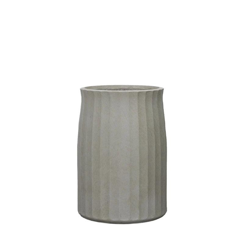 ΚΑΣΠΩ FIBERCLAY ΓΚΡΙ/ΛΑΔΙ ΣΤΡΟΓΓΥΛΟ ΚΑΘΕΤΕΣ ΠΤΥΧΕΣ LARGE - Φ43x62cm