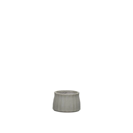ΚΑΣΠΩ FIBERCLAY ΓΚΡΙ/ΛΑΔΙ ΣΤΡΟΓΓΥΛΟ ΚΑΘΕΤΕΣ ΠΤΥΧΕΣ KONTO SMALL - Φ25x17cm