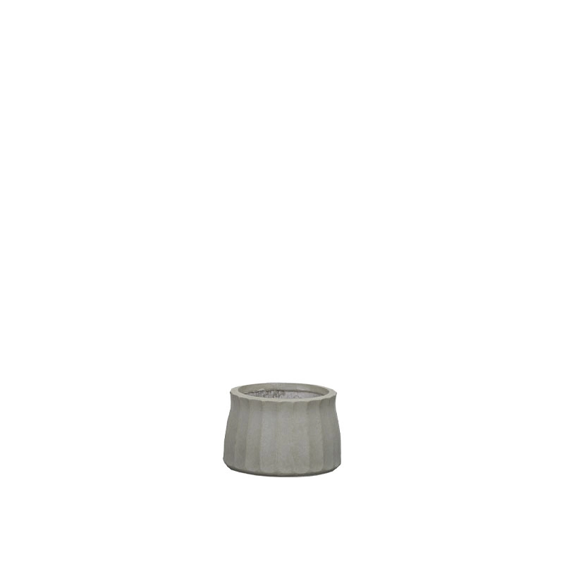 ΚΑΣΠΩ FIBERCLAY ΓΚΡΙ/ΛΑΔΙ ΣΤΡΟΓΓΥΛΟ ΚΑΘΕΤΕΣ ΠΤΥΧΕΣ KONTO SMALL - Φ25x17cm