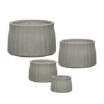 ΚΑΣΠΩ FIBERCLAY ΣΕΤ4 ΓΚΡΙ/ΛΑΔΙ ΣΤΡΟΓΓΥΛΟ ΚΑΘΕΤΕΣ ΠΤΥΧΕΣ KONTO - S:Φ25x17, M:Φ33x22, L:Φ43x28, XL:Φ53x35cm 24/ΠΑΛ