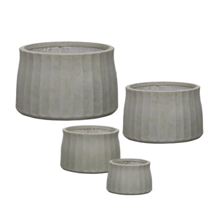 ΚΑΣΠΩ FIBERCLAY ΣΕΤ4 ΓΚΡΙ/ΛΑΔΙ ΣΤΡΟΓΓΥΛΟ ΚΑΘΕΤΕΣ ΠΤΥΧΕΣ KONTO - S:Φ25x17
