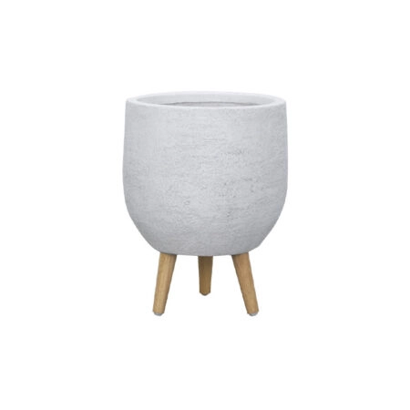 ΚΑΣΠΩ FIBERCLAY ΛΕΥΚΗ ΠΕΤΡΑ ΜΠΩΛ ΜΕ ΞΥΛΙΝΑ ΠΟΔΑΡΑΚΙΑ - Φ41x54cm
