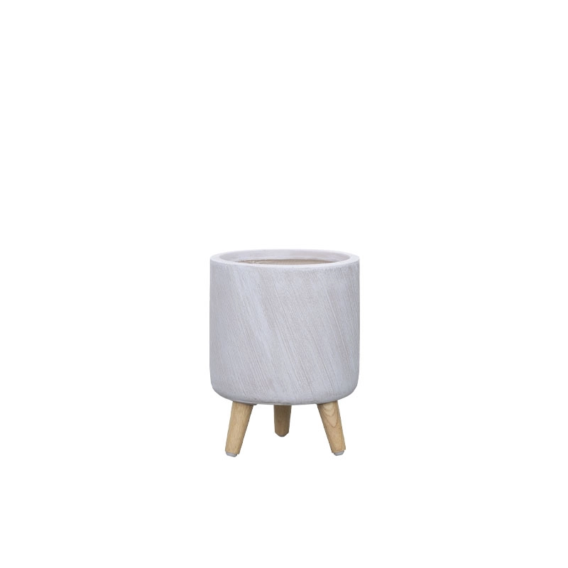 ΚΑΣΠΩ FIBERCLAY ΛΕΥΚΟ ΜΕ ΠΟΔΑΡΑΚΙΑ ΞΥΛΙΝΑ ΜΠΩΛ ΛΟΞΕΣ ΓΡΑΜΜΩΣΕΙΣ - Φ30x39cm