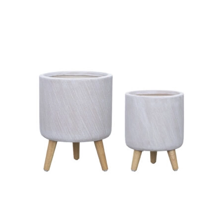 ΚΑΣΠΩ FIBERCLAY ΣΕΤ2 ΛΕΥΚΟ ΜΕ ΠΟΔΑΡΑΚΙΑ ΞΥΛΙΝΑ ΜΠΩΛ ΛΟΞΕΣ ΓΡΑΜΜΩΣΕΙΣ - S:Φ30x39