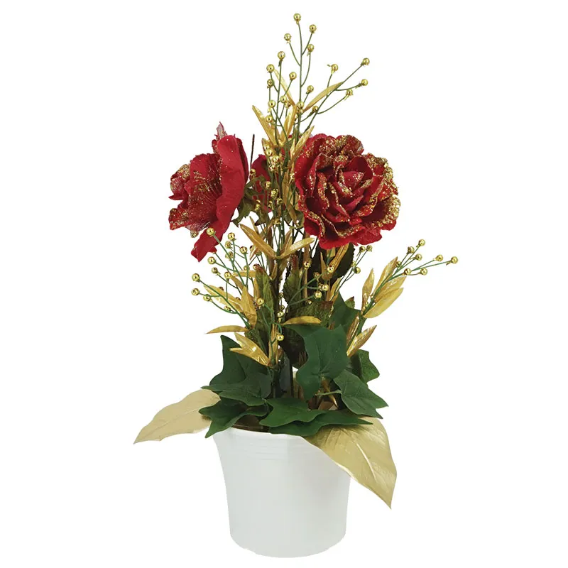 ΑΝΘΟΣΥΝΘΕΣΗ ΚΟΚΚΙΝΗ ΧΡΙΣΤΟΥΓΕΝΝΙΑΤΙΚΗ ΣΕ ΠΛΑΣΤΙΚΗ ΓΛΑΣΤΡΑ 252 - Φ30x55cm**ΣΗΜΕΙΩΣΗ : ΤΑ ΣΧΕΔΙΑ ΜΠΟΡΕΙ ΝΑ ΔΙΑΦΕΡΟΥΝ ΑΠΟ ΤΗΝ ΕΙΚΟ