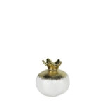 CERAMIC POMEGRANATE, WHITE/GOLD GRADIENT, SMALL - Ø6.5x6.5cm 96/BOX