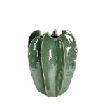 Green Glazed Ceramic Vase, Oval-Elliptic Cactus, Small - 21.5x21x30cm 4/BOX