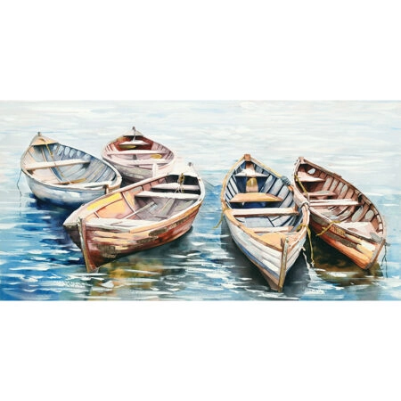 ΠΙΝΑΚΑΣ ΚΑΜΒΑΣ ΜΕ 5 ΚΑΡΑΒΑΚΙΑ ΣΤΗΝ ΘΑΛΑΣΣΑ - 60x120cm 6/KIB