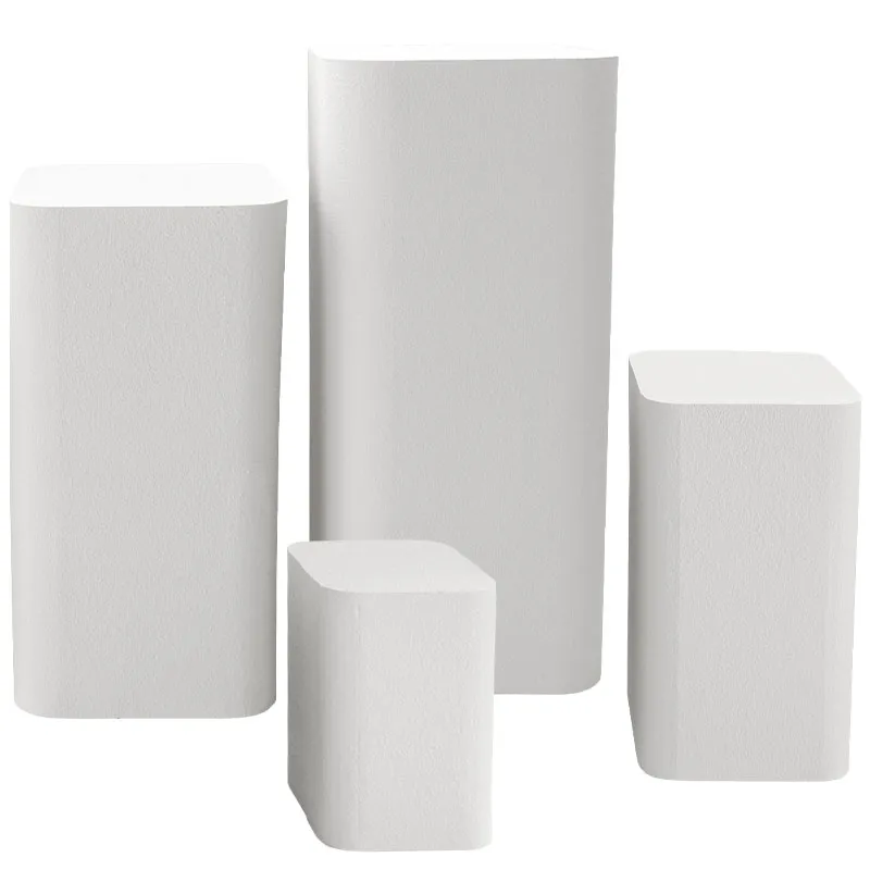 Wooden Display Stand Set/4 Off-White - XL:39x39x81, L:34x34x66, M:29x29x51, S:24x24x36cm 1/KIB