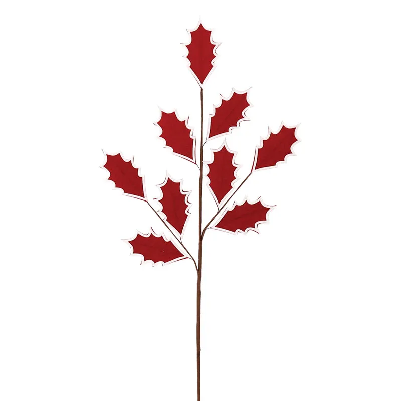 CHRISTMAS BRANCH RED/WHITE WITH MISTLETOE LEAVES - H70cm 360/BOX
