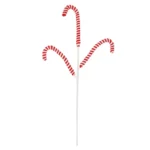 CHRISTMAS PIC WITH STRIPED CANDY CANES RED/WHITE - H65cm 360/BOX
